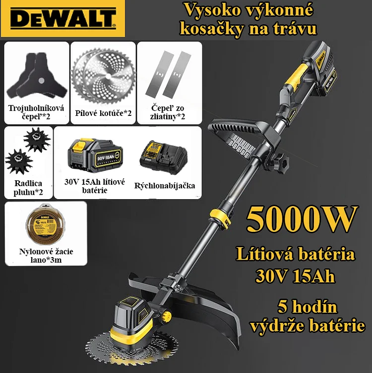 DEWALT lítiová elektrická kosačka na trávu vysokovýkonná batéria s vysokým výkonom 12 000 W