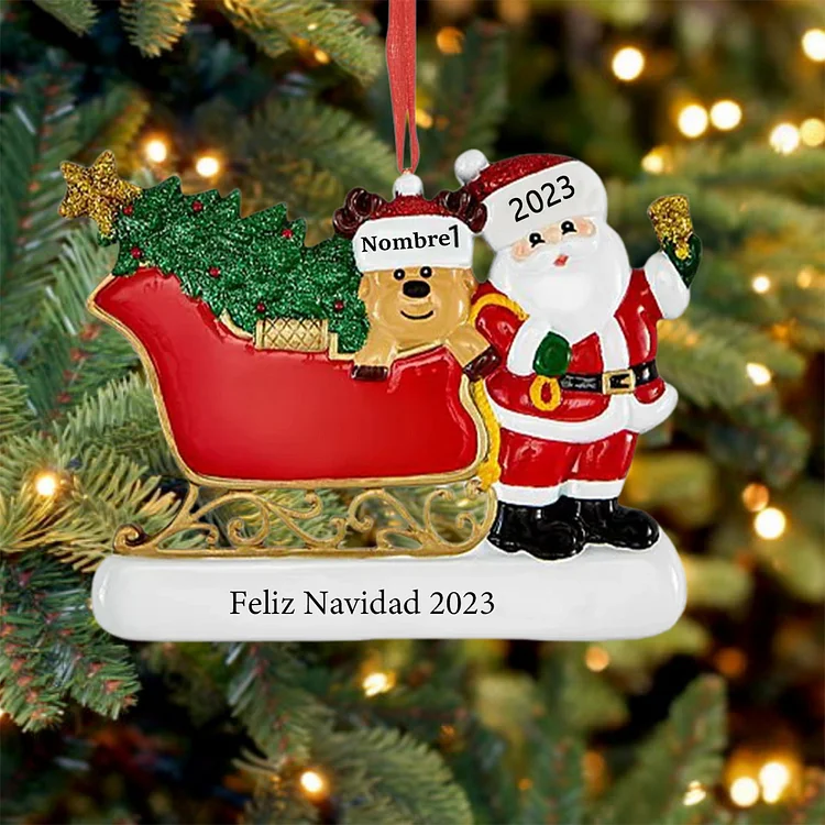 Navidad-Muñecos Ornamentos Navideños 1 Nombre y año con texto personalizados Adorno