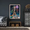 Diamond Painting -DIY Round Drill City Tower and Fireworks Festival(50X40CM)