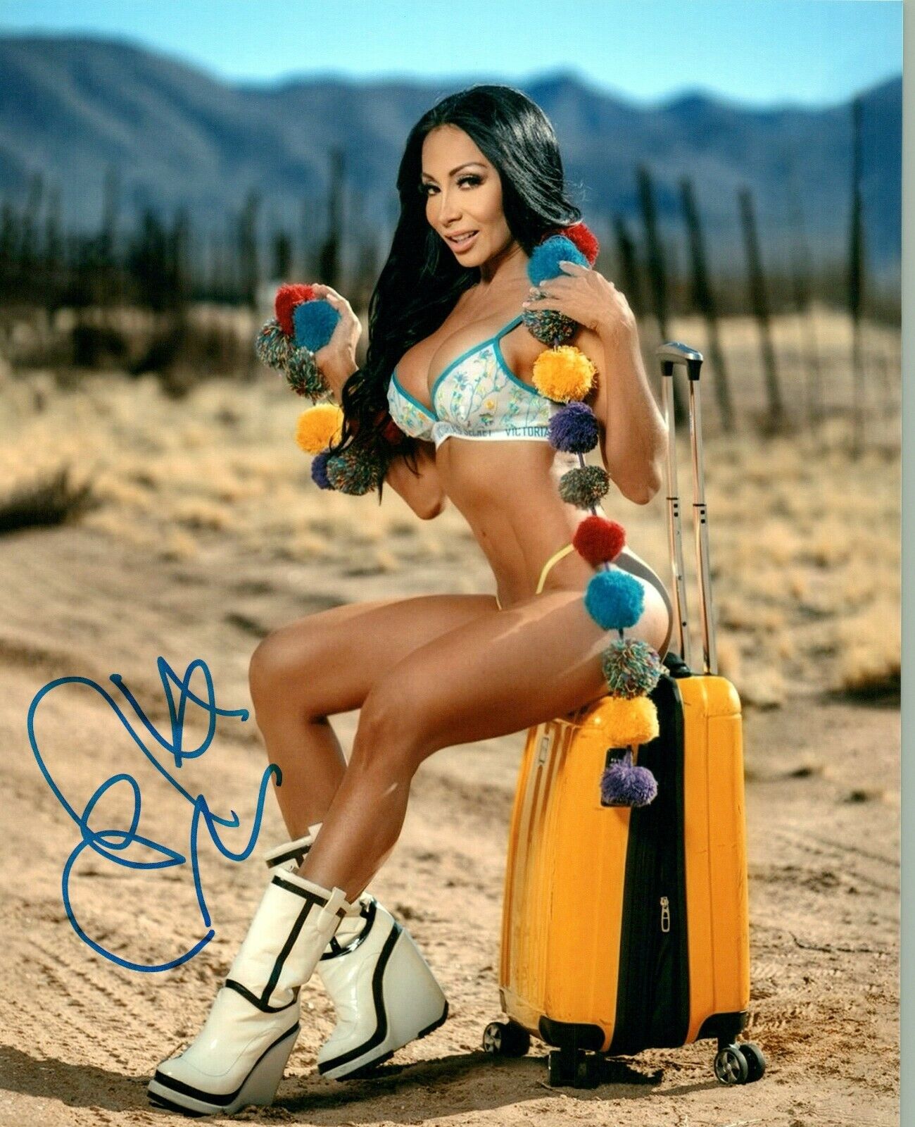 Monica Goe Super Sexy Instagram Adult Model Signed 8x10 Photo Poster painting COA 7