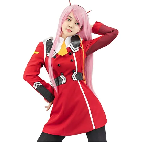 Women's US Size Red Dress Cosplay Outfits Anime Uniform Halloween Costume