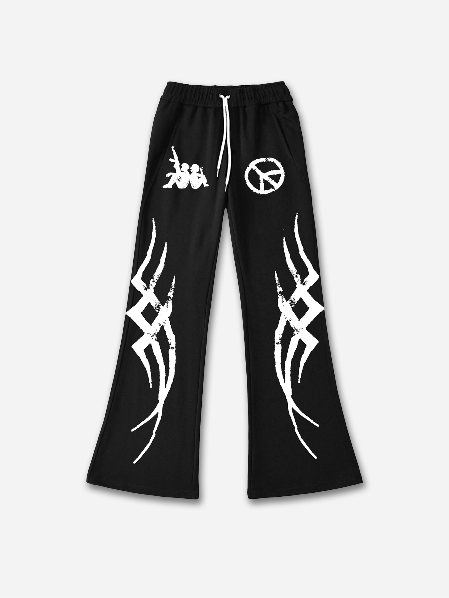 Sopula Vintage Stop The War Print Casual Flared Sweatpants - SOPULA