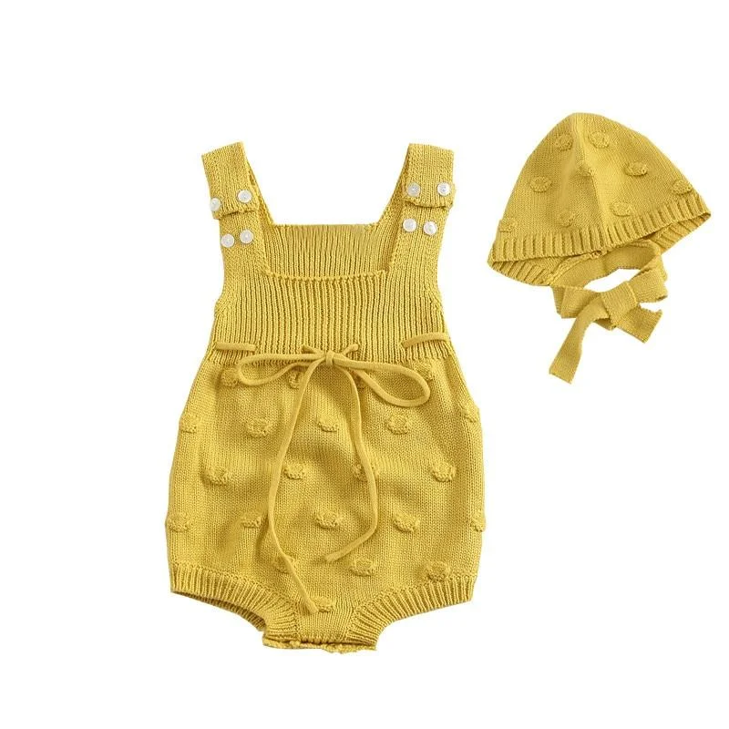 Newborn Baby Girls Boys Knitted Romper Baby Clothes Cotton Pompom Woolen Baby Rompers Ruffle Infant Baby Boys Jumpsuit Overalls