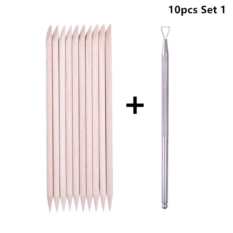100pcs/set 50pcs/set Women Lady Double End Nail Art Wood Stick Cuticle Pusher Remover Pedicure Professional Nail Art Tool Set-Nail Inspo