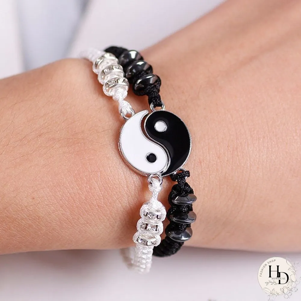 YinYang Adjustable Couple Bracelets Luck Bracelets Friendships Lovers Girlfriend Valentines Gift