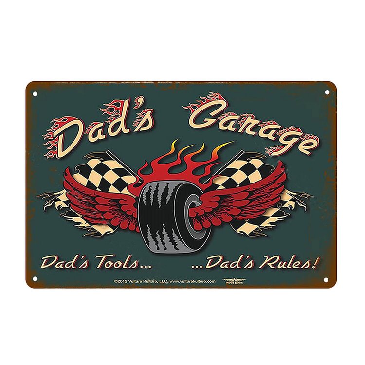 Dad's Garage - Vintage Tin Signs/Wooden Signs - 7.9x11.8in & 11.8x15.7in
