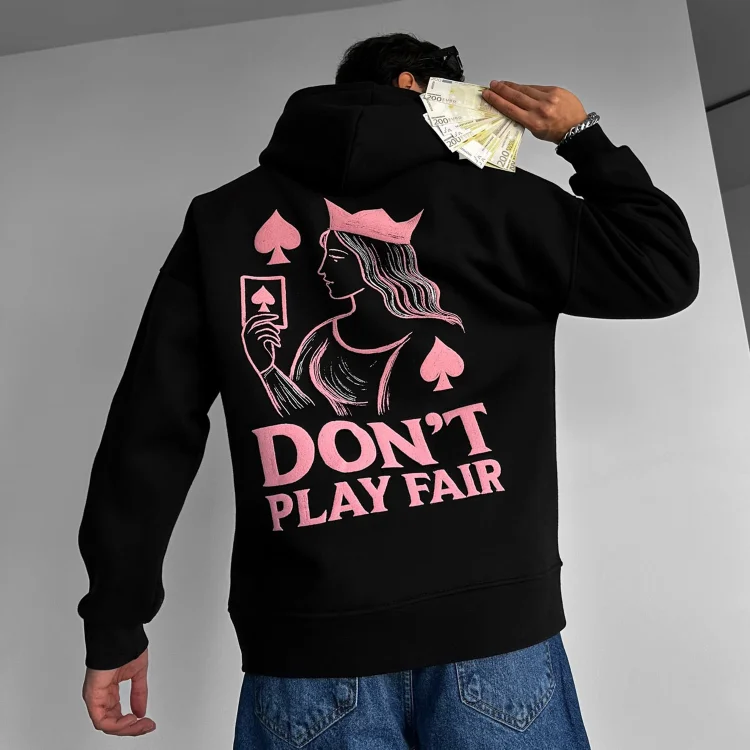 Retro Print Oversized Hoodie