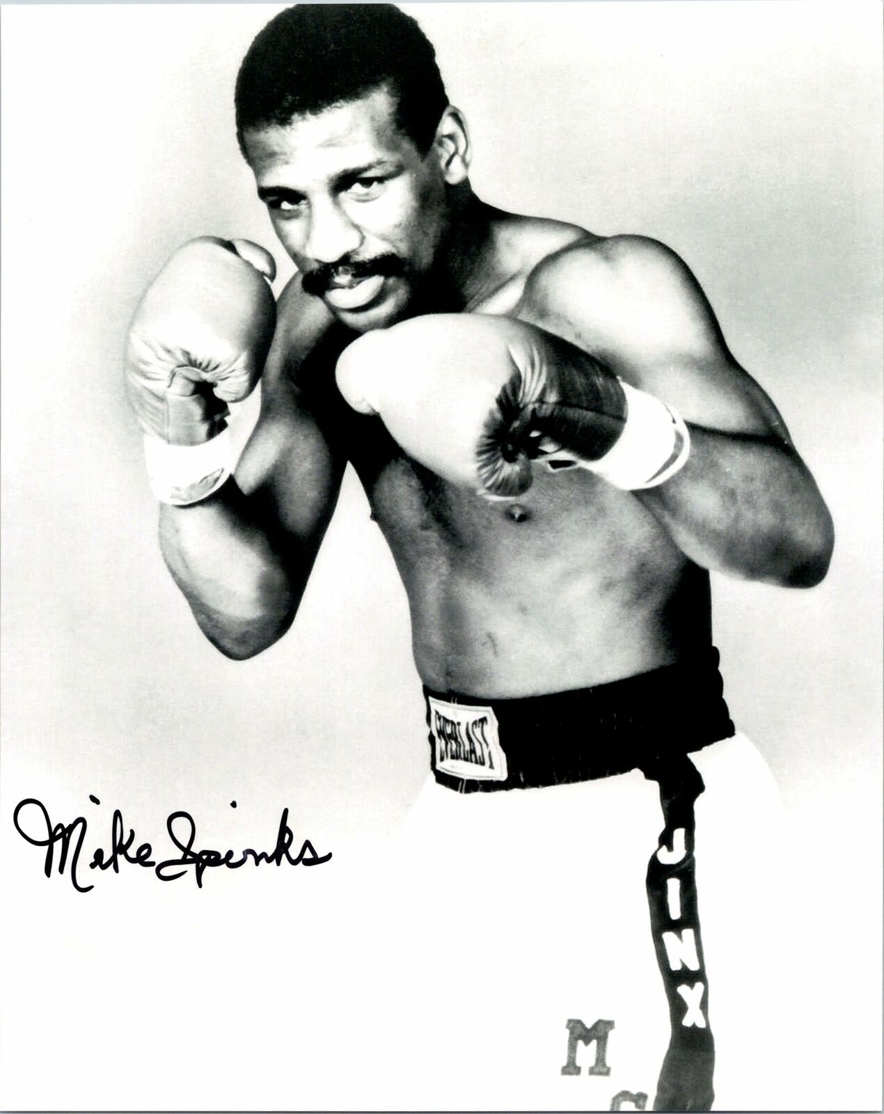 Michael Spinks Signed 8x10 Photo Poster painting - Boxing Fighter Black/White AWM COA