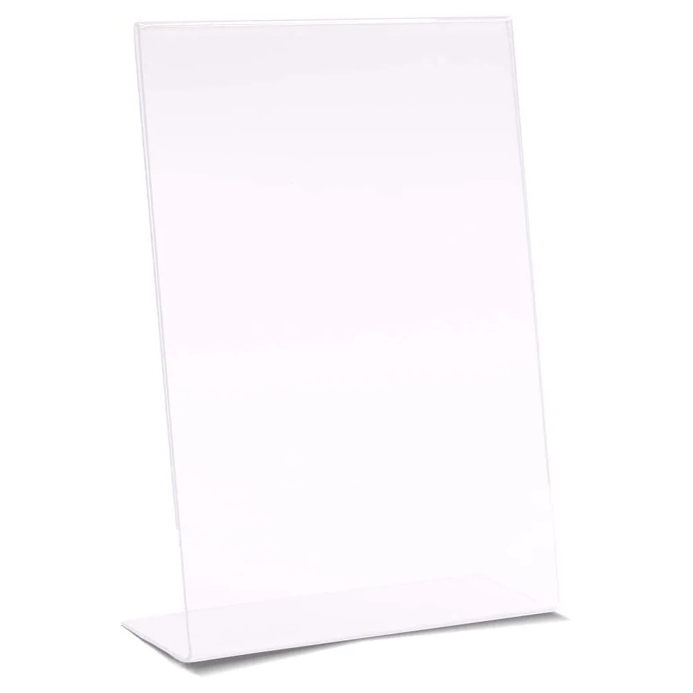 Athvotar Booth Frames Clear Acrylic Display, Slanted Back Vertical Standing Plastic Picture Or Display Sign Holder With Inserts
