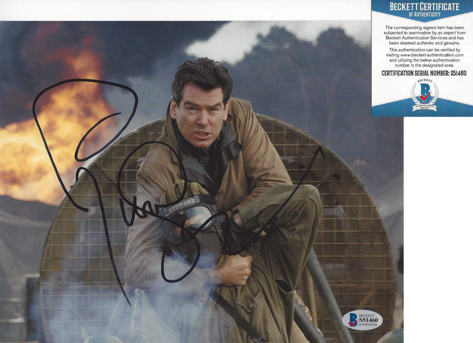 PIERCE BROSNAN SIGNED JAMES BOND 007 8x10 Photo Poster painting DIE ANOTHER DAY BECKETT COA BAS