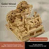 DIY Mortise and Tenon Wooden Marble Run Building Block Toy, Mechanical Model, Educational and Creative Assembly, Handmade Wooden Craft, Home Decoration, and Educational Gift