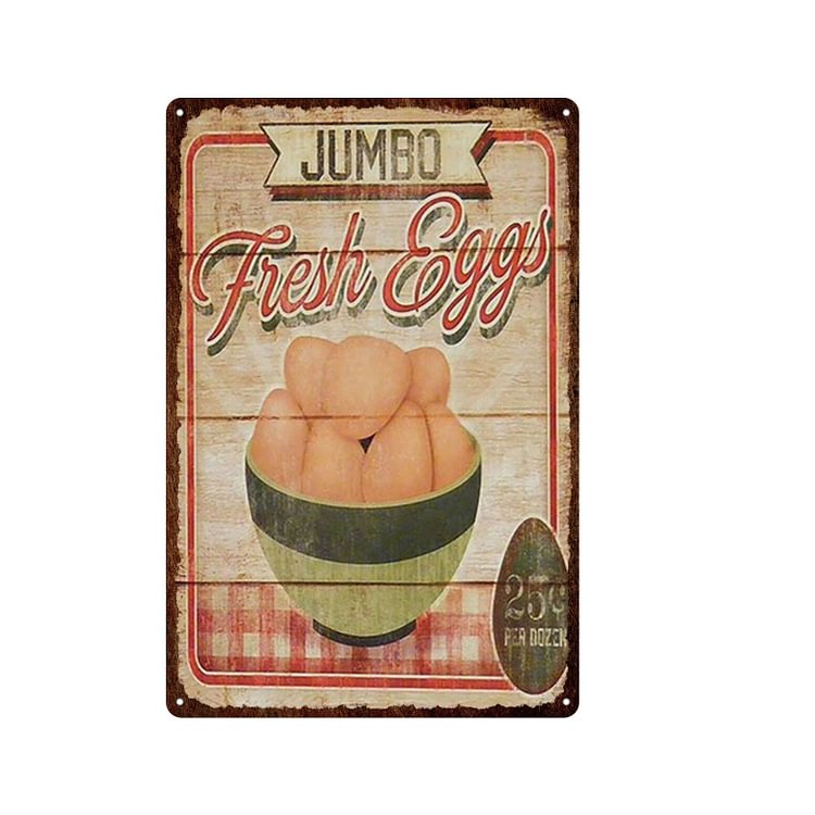Farm Fresh Eggs For Sale - Vintage Tin Signs/Wooden Signs - 7.9x11.8in & 11.8x15.7in