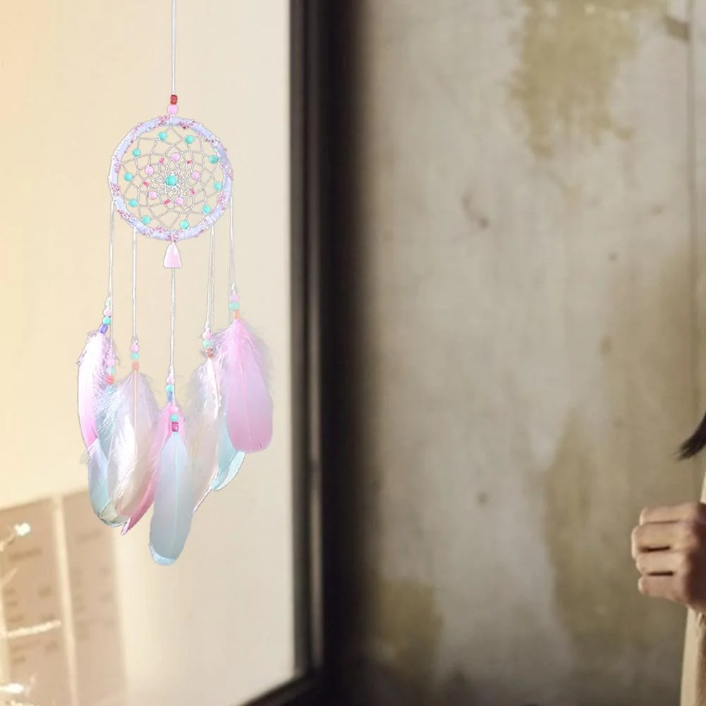 Hollow Wind Chimes Handmade Dreamcatcher Feather Pendant Wall Hanging Decor