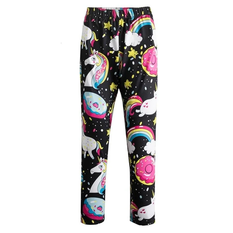 Unicorn Pattern Girls Leggings Spring Summer Girls Tights Pants Kids Trousers Leggings for Girls Elasticity Breathable Pants