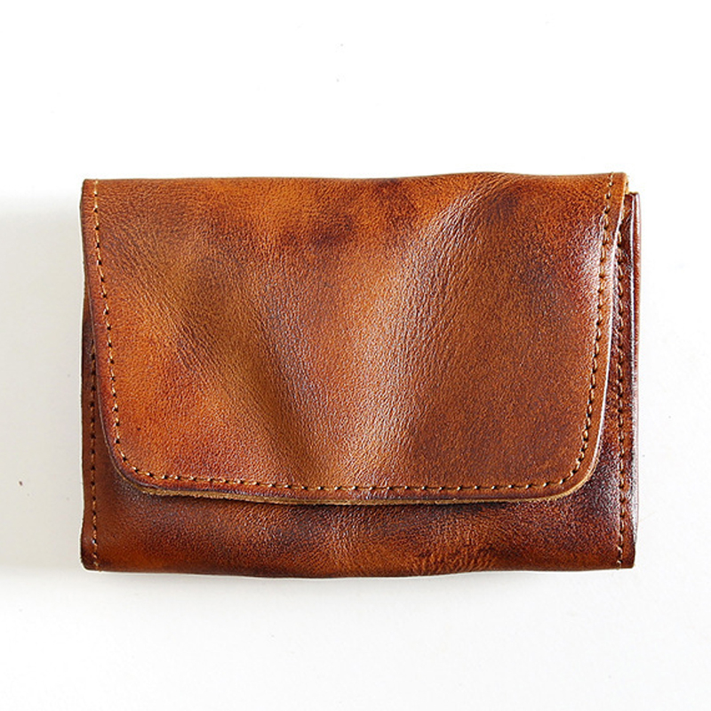 Vintage Men's Top Grain Leather Short Wallet