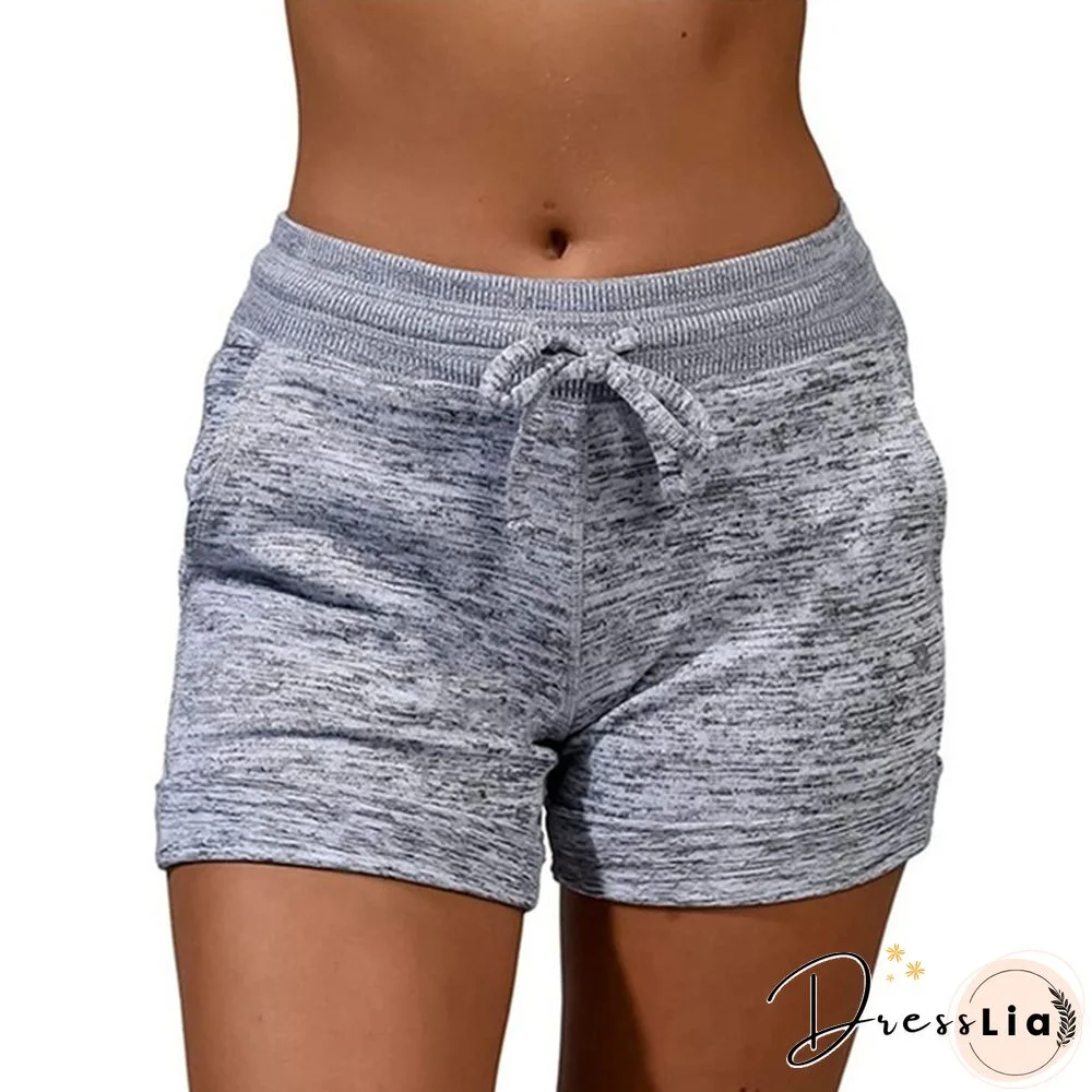 New Fashion Summer Womens Bottoming Quick-drying Shorts Yoga Pants Casual Sports High Waist Drawstring Stretch Shorts Fitness Shorts Women's Clothes Plus Size S-5XL