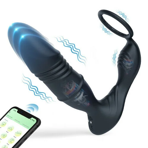 Blockbuster Remote Control Vibrating Telescopic Prostate Massager - Rose Toy