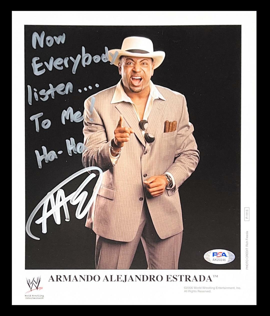 WWE ARMANDO ESTRADA P-1113 HAND SIGNED 8X10 PROMO Photo Poster painting WITH PROOF AND PSA COA