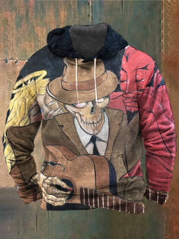 Unisex Skull Print Heavyweight Hoodies