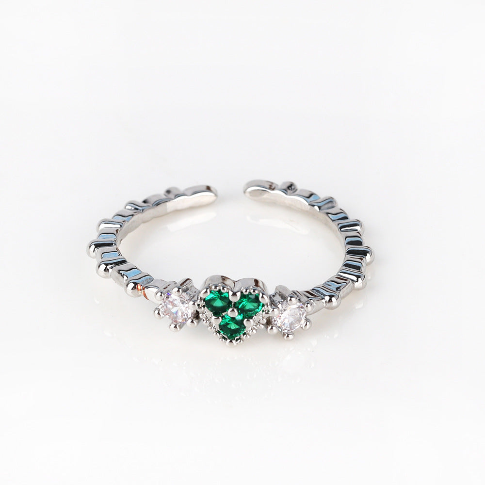 IG Style Women Crown Heart Circle Copper Electroplating Rings