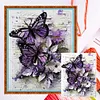 Purple Butterfly-11CT Counted Cross Stitch 40*50cm/15.75*19.69in