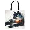 Silhouette Cat-11CT DIY Stamped Cross Stitch Shopping Bag 40*40cm