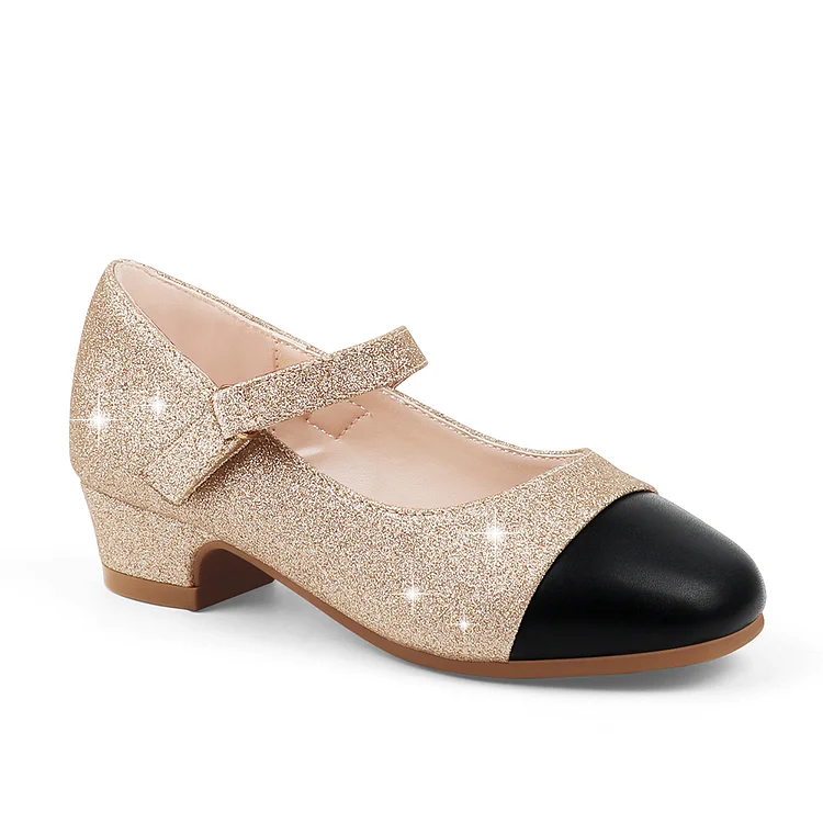 Apricot Bottom Girls Dress Shoes Low Heel Bow Princess Flats Toddler/Little Kid/Big Kid VOCOSI VOCOSI