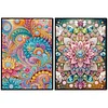 2pcs Flowers Partial DIY 50 Pages A5 Diamond Painting Notebook for Study Home