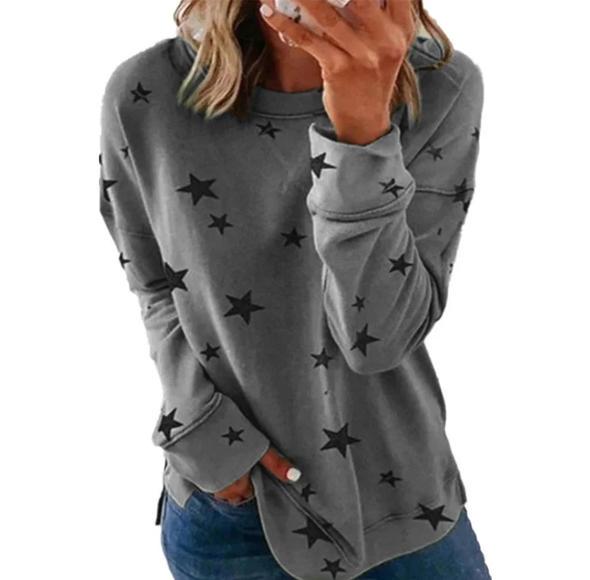 Uveng Loose Oversized Long Sleeves T-shirt Printed Sweaters