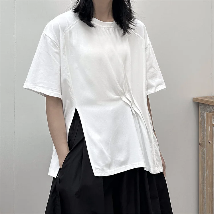 Trendy Darkwear Design Solid Color Versatile Short-sleeved Shirts-dark style-men's clothing-halloween