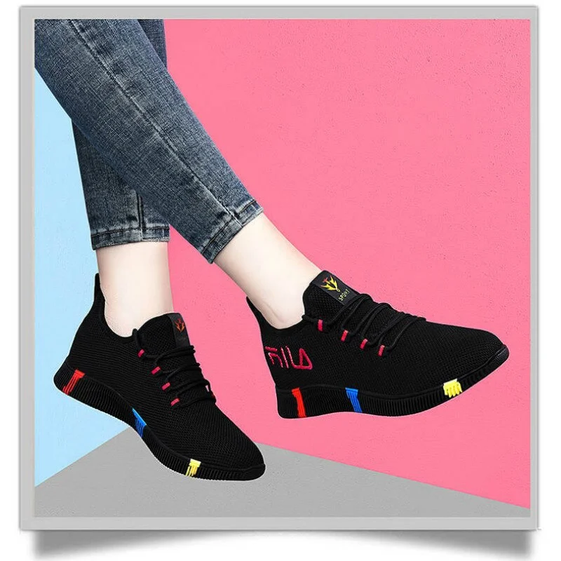 Women Platform Sneakers 2020 New Spring Fashion Women Casual Shoes Breathable Mesh Shoes Woman Black Sneakers Tenis Feminino