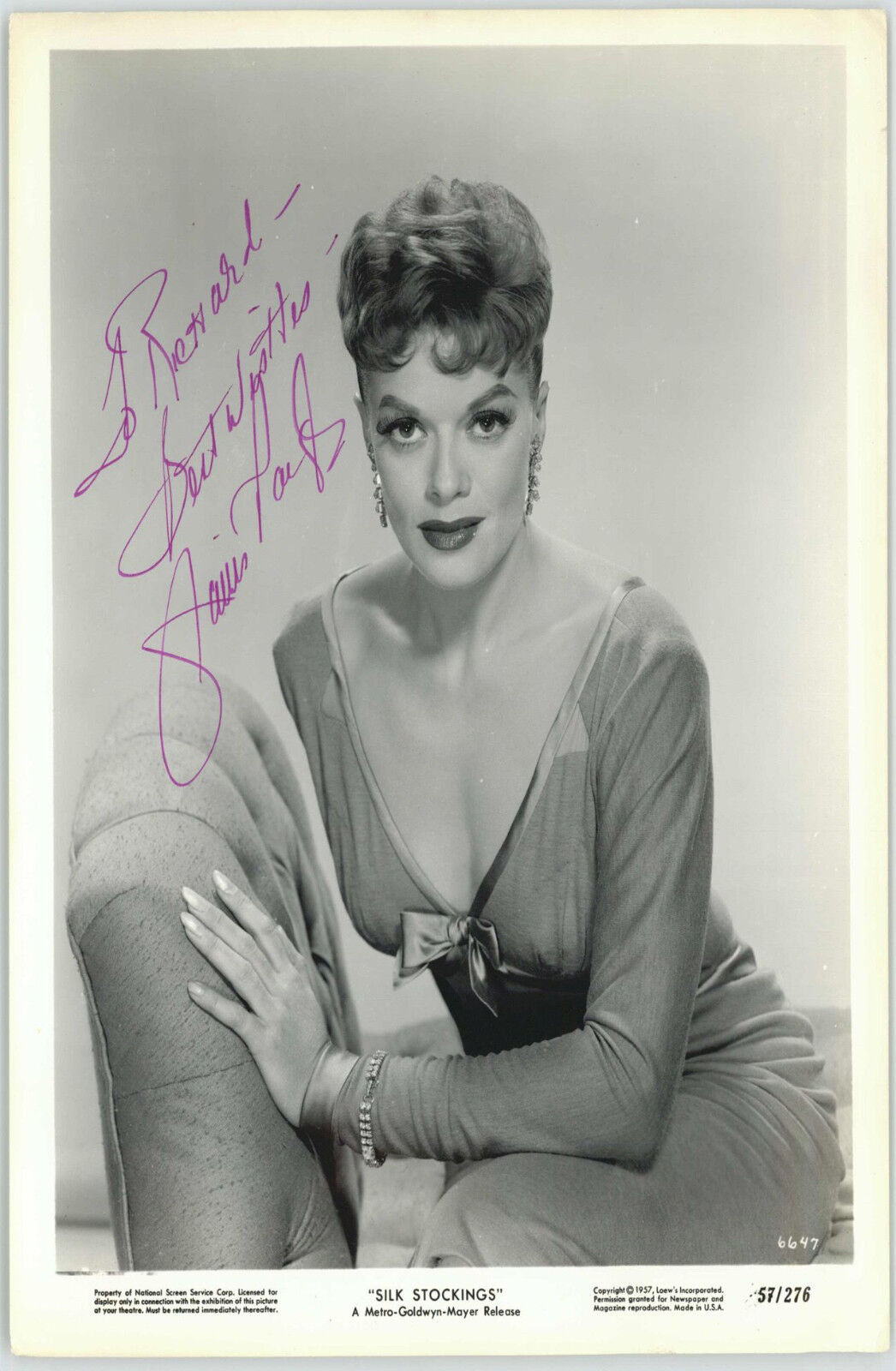 JANIS PAIGE, ACTRESS AUTOGRAPHED SIGNED 8X10 JSA AUTHENTICATED COA #P41699