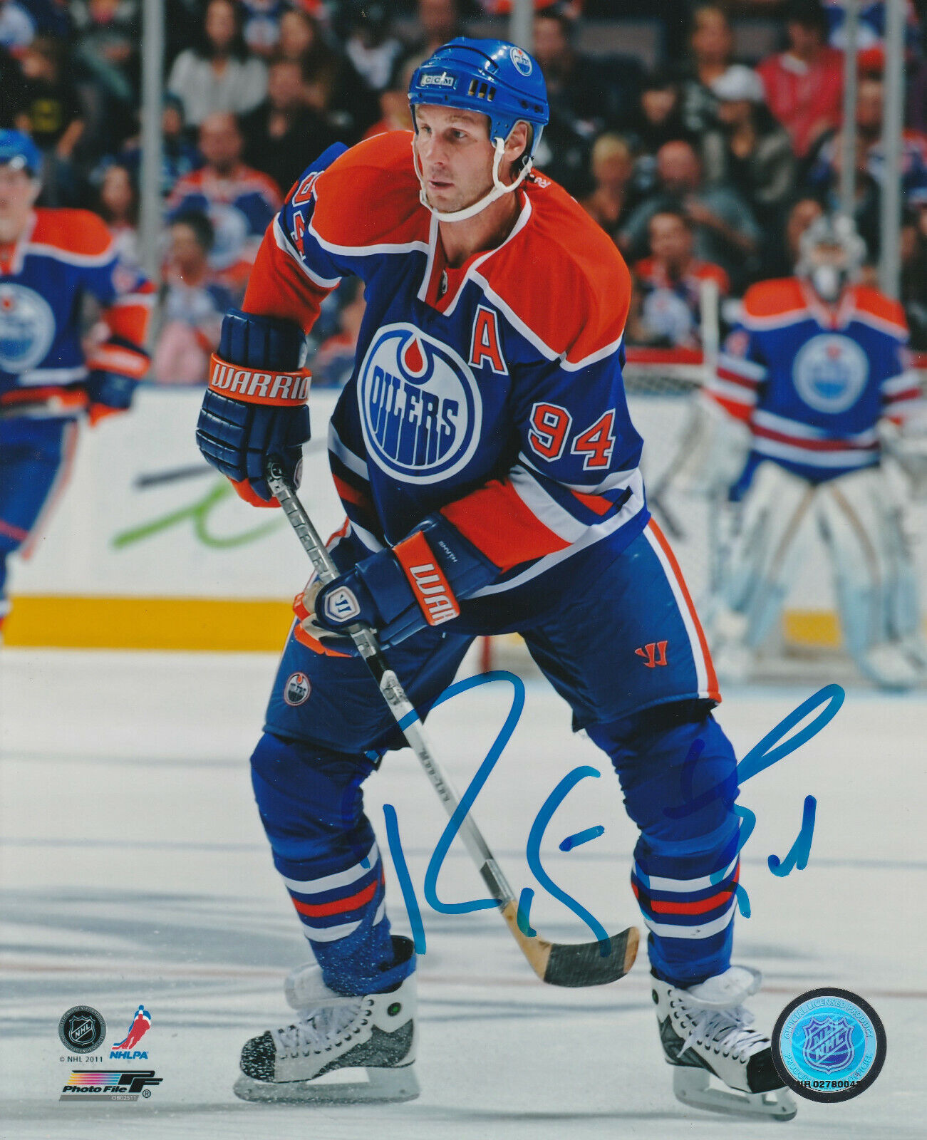 RYAN SMYTH SIGNED EDMONTON OILERS 8x10 Photo Poster painting! Autograph