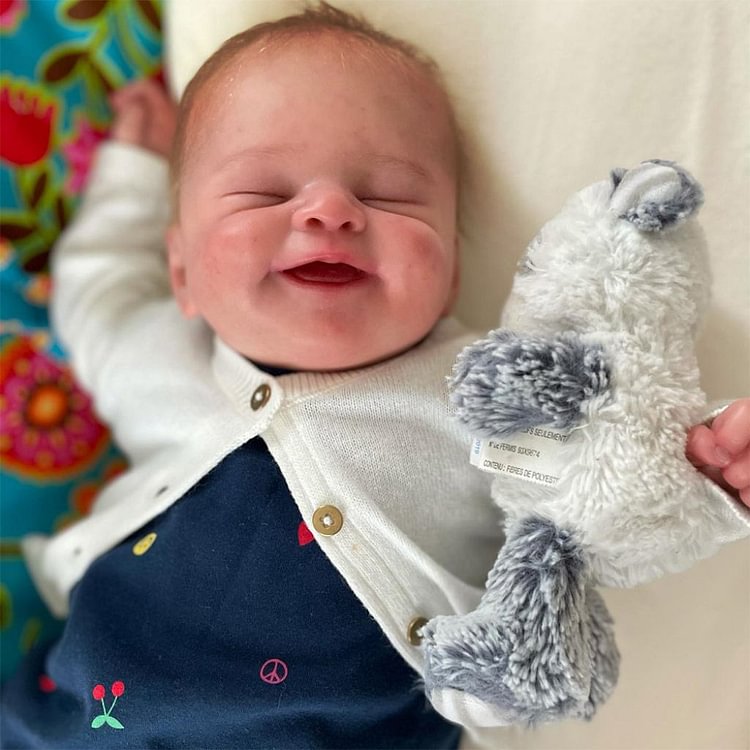 [New Series!]21'' Real Soft Lifelike Realistic Newborn Reborn Doll Girl Brown Hair Named Junis With Pacifier And Bottle Rebornartdoll® Rebornartdoll®