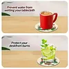 8Pcs Christmas Tree DIY Wood Diamond Painting Coasters Kit with Round Base