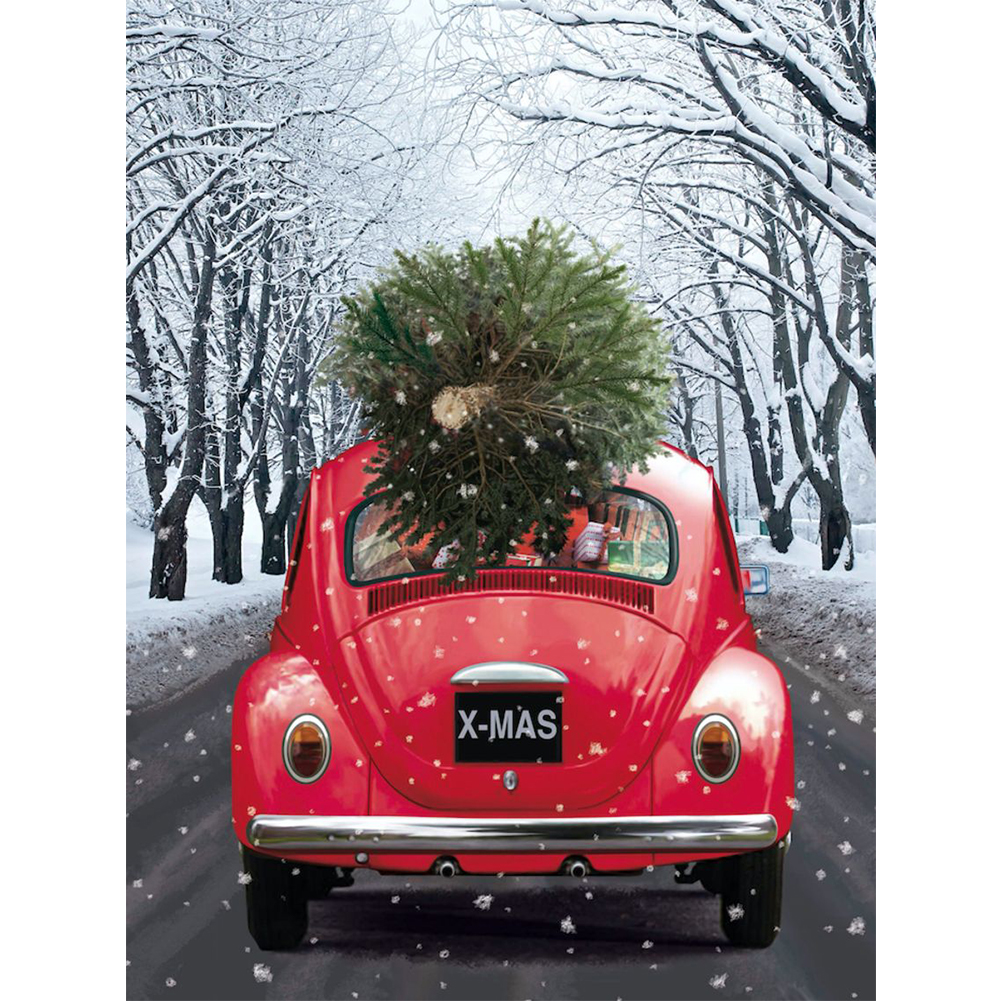 

Christmas Red Car - Round Drill Diamond Painting - 30*40CM, 501 Original