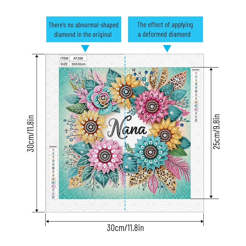 Diamond Painting - Partial Special Shaped Drill - Sunflower Wreath(Canvas|30*30cm)