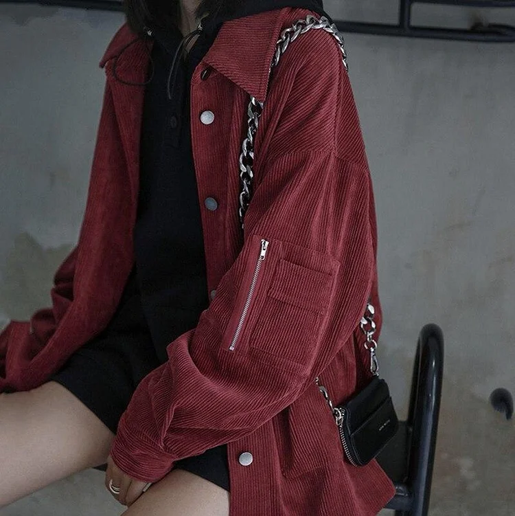 VINTAGE CORDUROY RED SHIRT JACKET SP18500