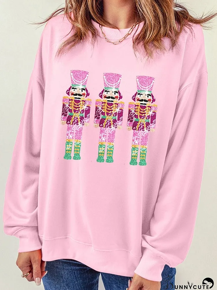 Pink Christmas Nutcracker Crewneck