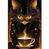 Black Cat Coffee-11CT Stamped Cross Stitch 40*60cm(Big Size)