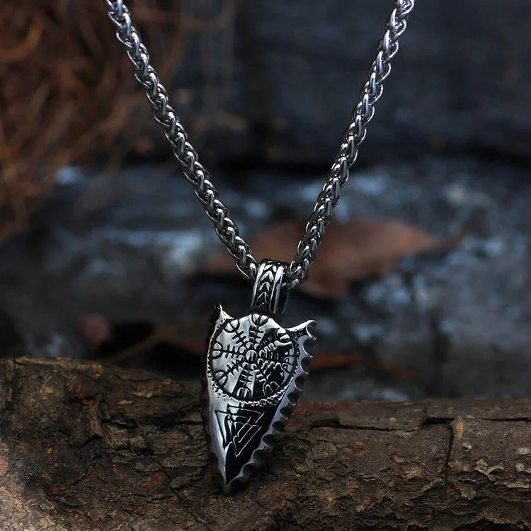 Coutureaura Silver Arrow Protective Spearhead Necklace