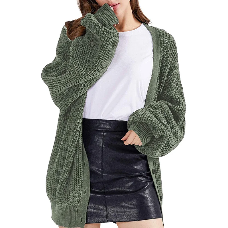 Wongn Wongn Lady New Autumn Winter Sweater Single Breasted Loose Cardigan Women's Wear