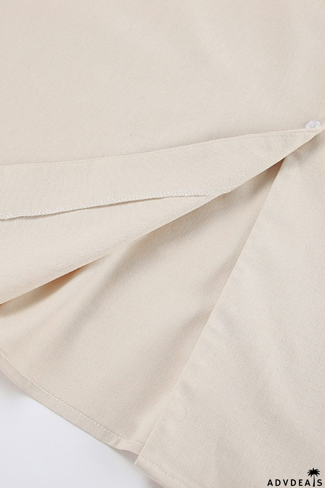 V Neck Single-breasted Cotton Linen A-line Dress