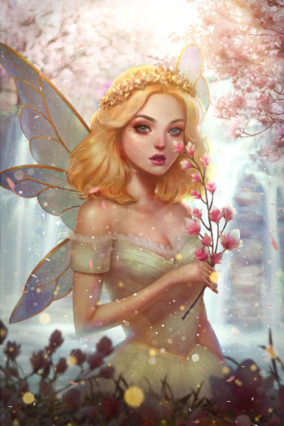 Fairy Elf Angel Girl 30*50CM(Canvas) Full Round Drill Diamond Painting gbfke