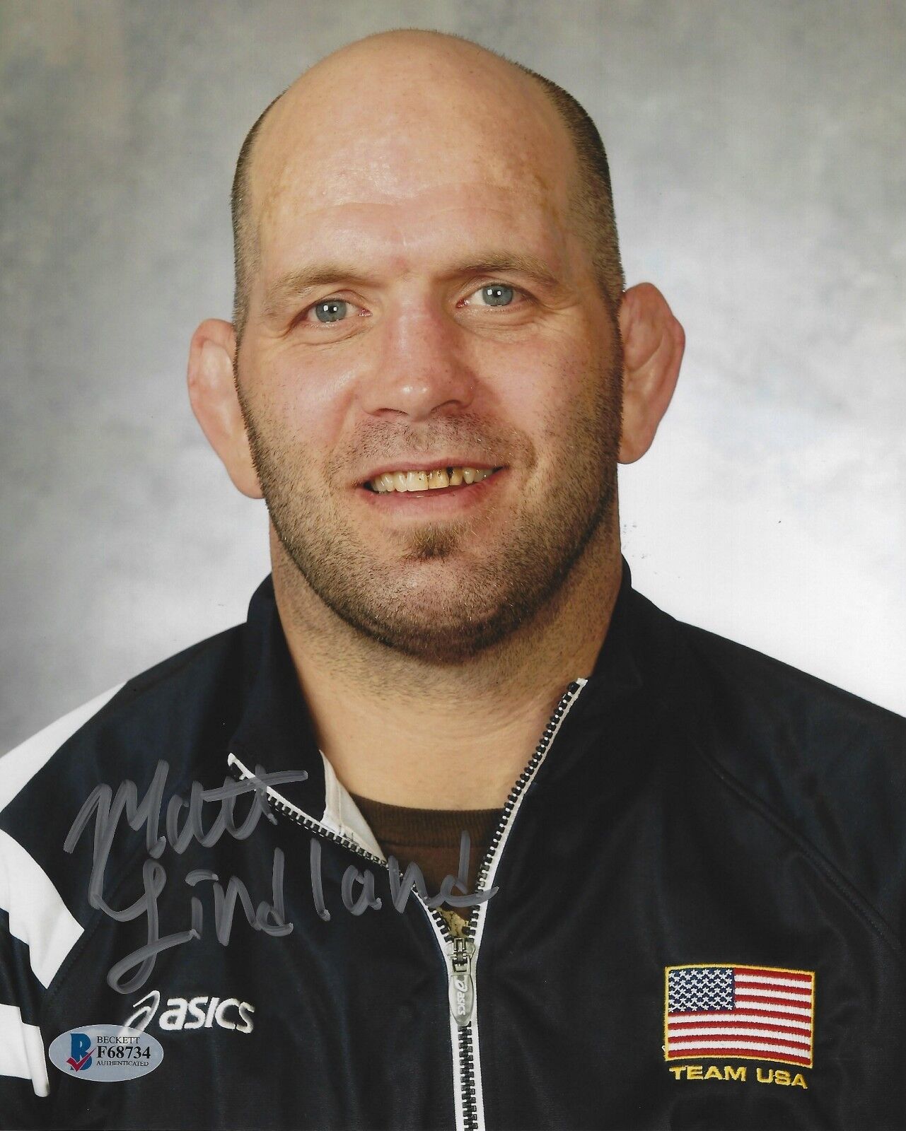 Matt Lindland Signed 8x10 Photo Poster painting BAS COA UFC USA 2000 Olympic Wrestling Autograph
