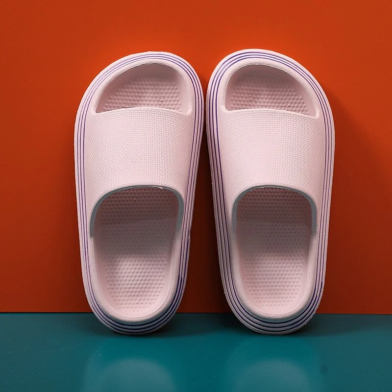 Summer Runway Shoes Slippers Casual Non-Slip Bathroom Home Slippers Flats Ladies Men's Thick Bottom Slides Outdoor Beach Sandals