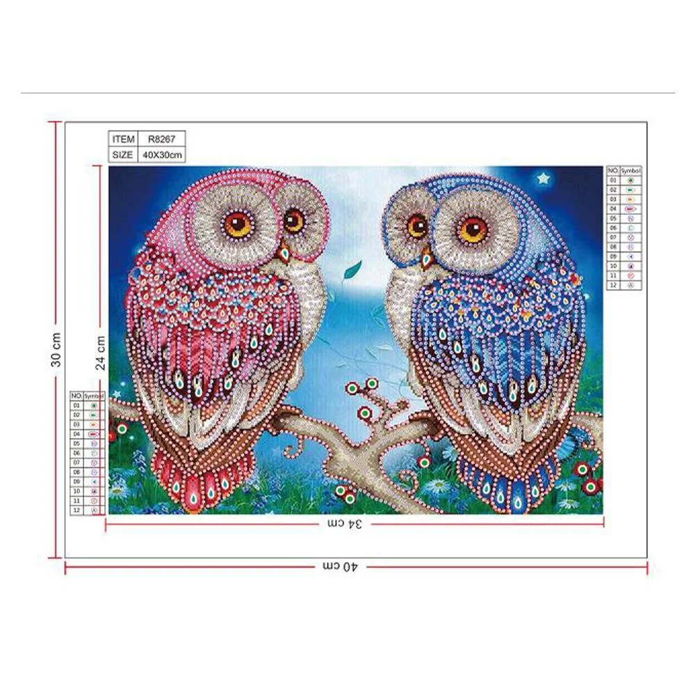 Diamond Painting - Special Shaped Drill - Owl(40*30cm)