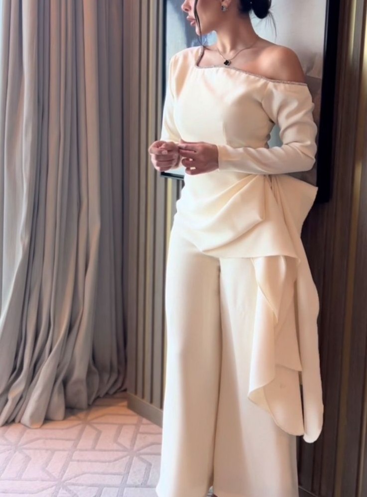 Women's Sexy Sloping Shoulder Long-sleeved Jumpsuit | Oxredo Shop Ramadan Sale