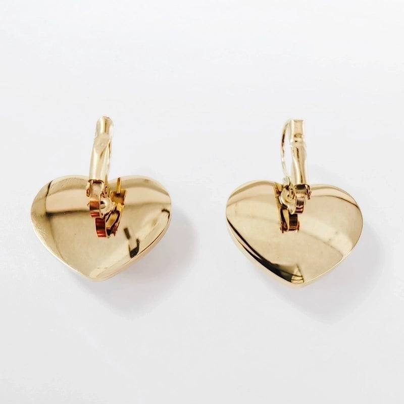 1 Pair Elegant Round Heart Shape Plating Inlay 304 Stainless Steel Titanium Steel Acrylic 14K Gold Plated Earrings