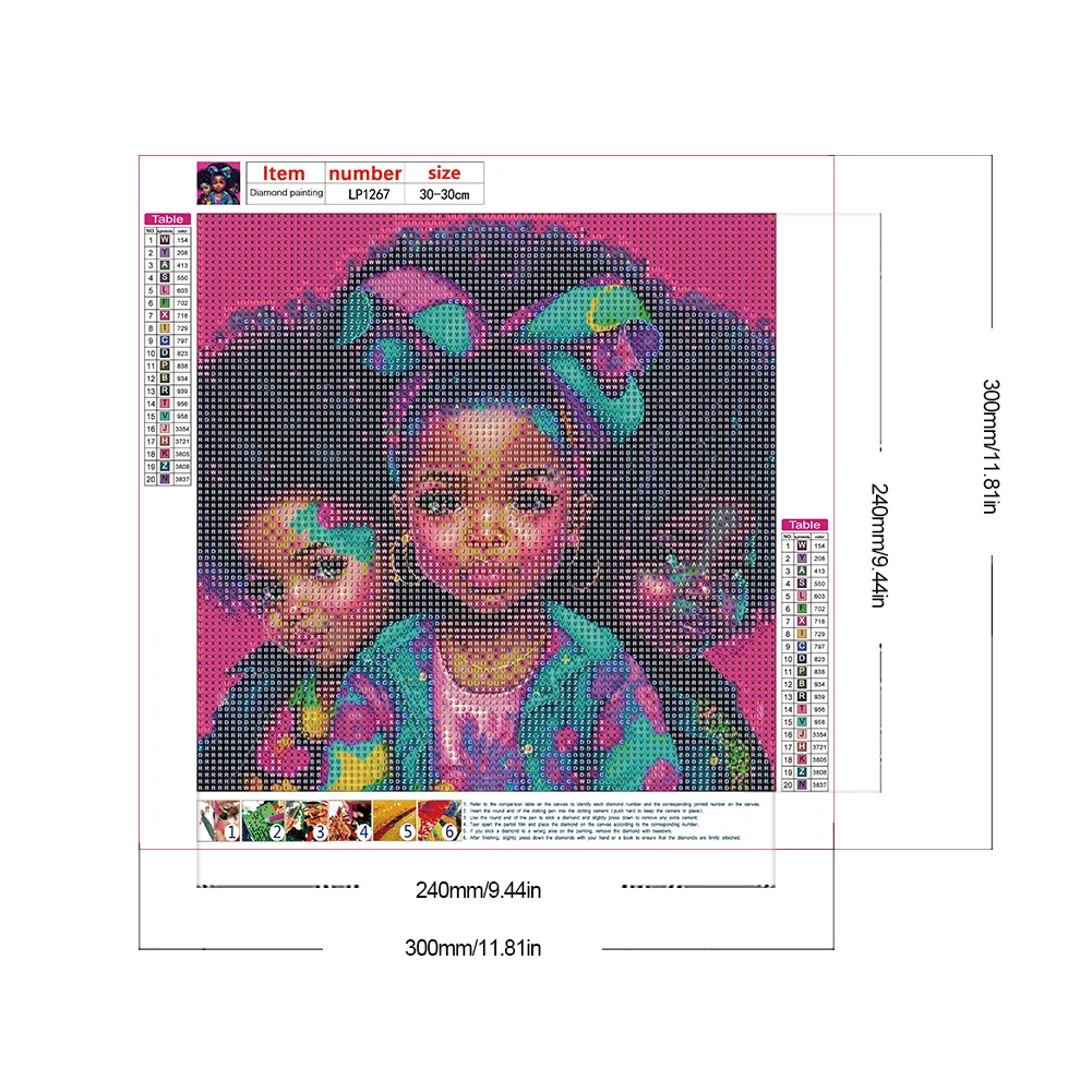 Diamond Painting - Full Round Drill - Black Girl(Canvas|30*30cm)